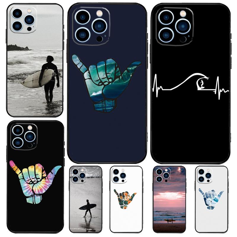 Surfer Surf Hang Loose Shaka Case For iPhone 17 Pro Max 17 Air 11 14 15 16 Pro Max 12 13 mini 16 Plus 16e Phone Cover
