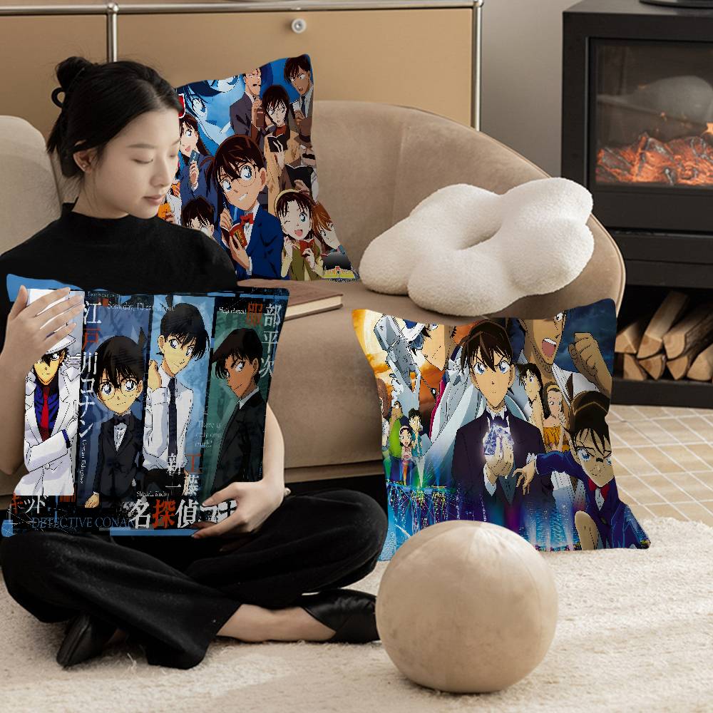 3D D-Detektiv Conan Anime Kissenbezug Auto Überwurfskissenbezug für Sofa Auto Weihnachtsgeschenk 40x40cm 45x45cm
