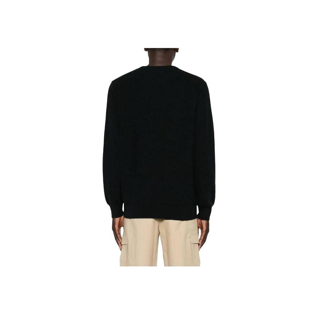 Polo Ralph Lauren Solid Color Crew Neck Long Sleeve Pullover Cotton Sweatshirt With Front Print Design Men sweatshirt Black 710918163-003