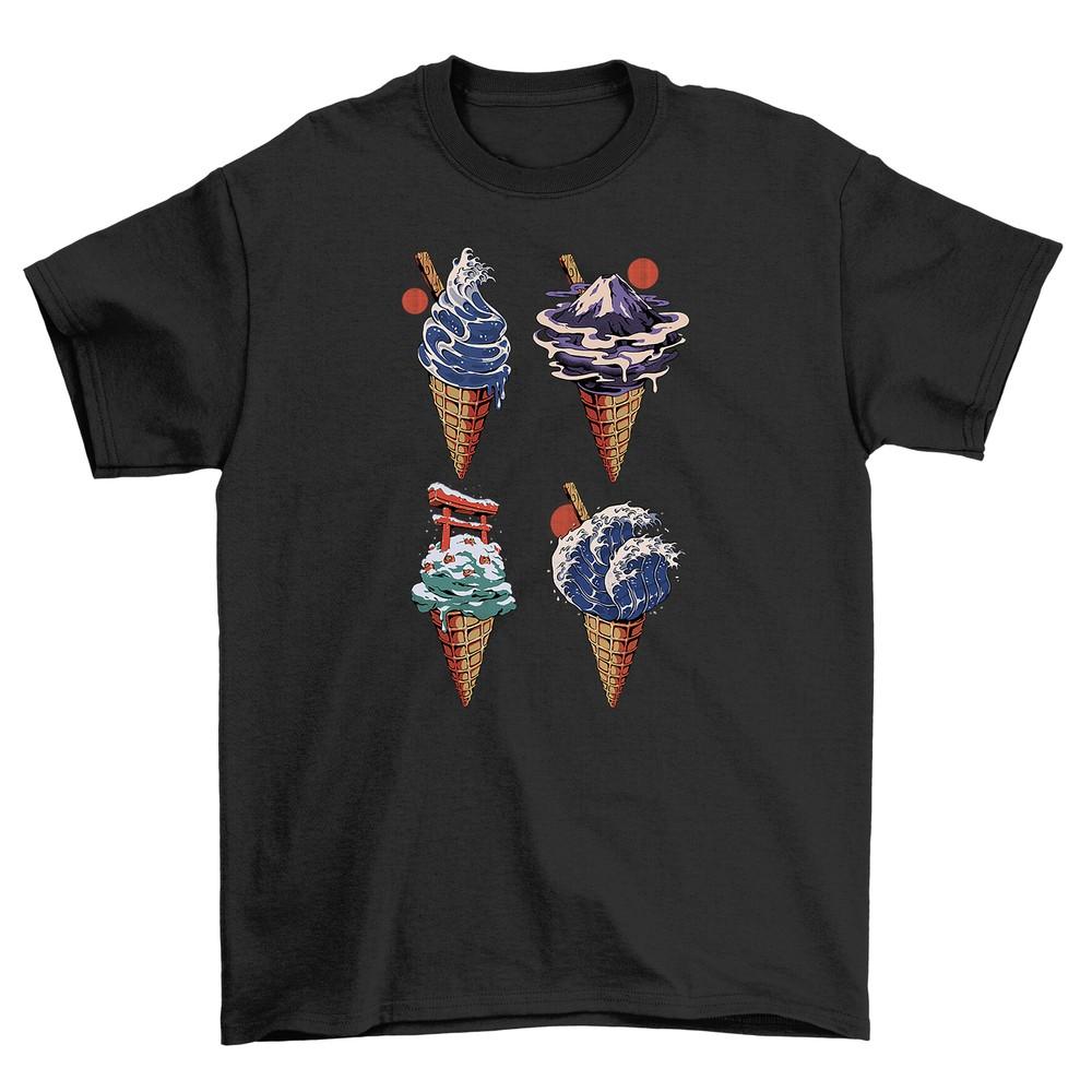 Japanese Ice Cream Delight - Cool and Sweet Tee, 100% Cotton, Unisex Design. Cau