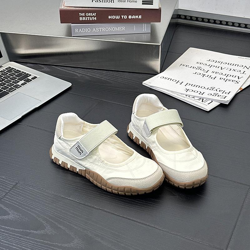 F-Spring new retro style round head breathable sports shoes casual single shoes ballet style multi-color