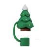 Christmas New Silicone Straw Cover 10mm Large Diameter Reusable Straw Tips Cartoon Cute Holiday Gift Dust Cap Party Xmas Decor