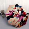 Mickey Mouse, Minnie Mouse Automatic Opening and Closing Umbrella, Compact Travel Umbrella, Lightweight and Portable, Suitable for Beach Com