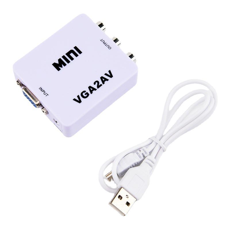 VGA na AV Video Konvertor a 3RCA Přepínač pro Připojení PC k TV