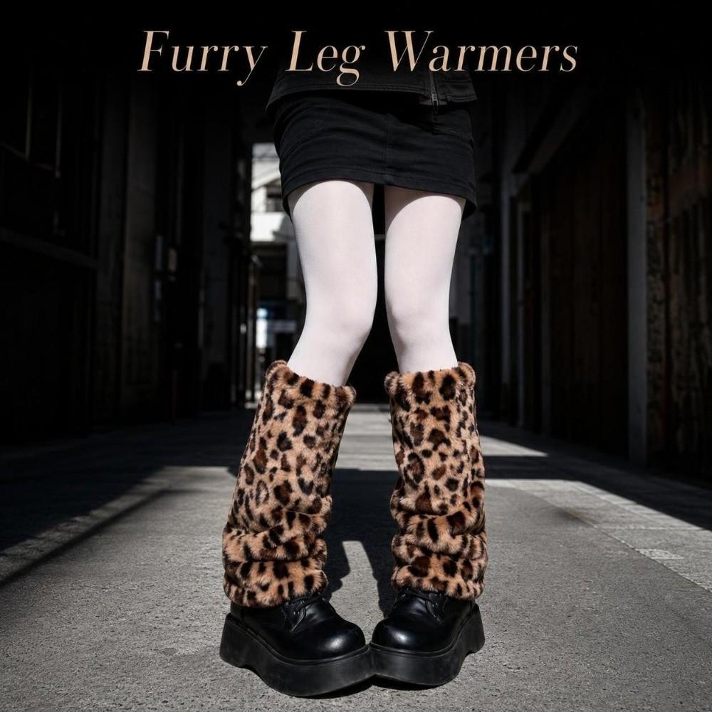 Fell Lolita Stiefelüberzug Y2K Lange Socken Harajuku Stil Warmer Kniewärmer Damen