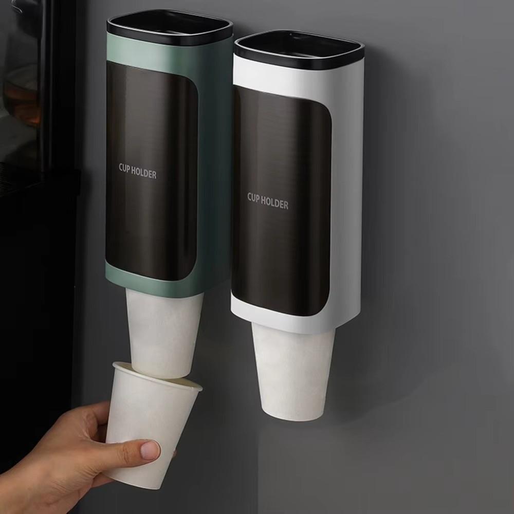 Punch-Free Automatic Cup Dropper Space-Saving Disposable Cup Holder Paper Cup Dispenser  Office Use