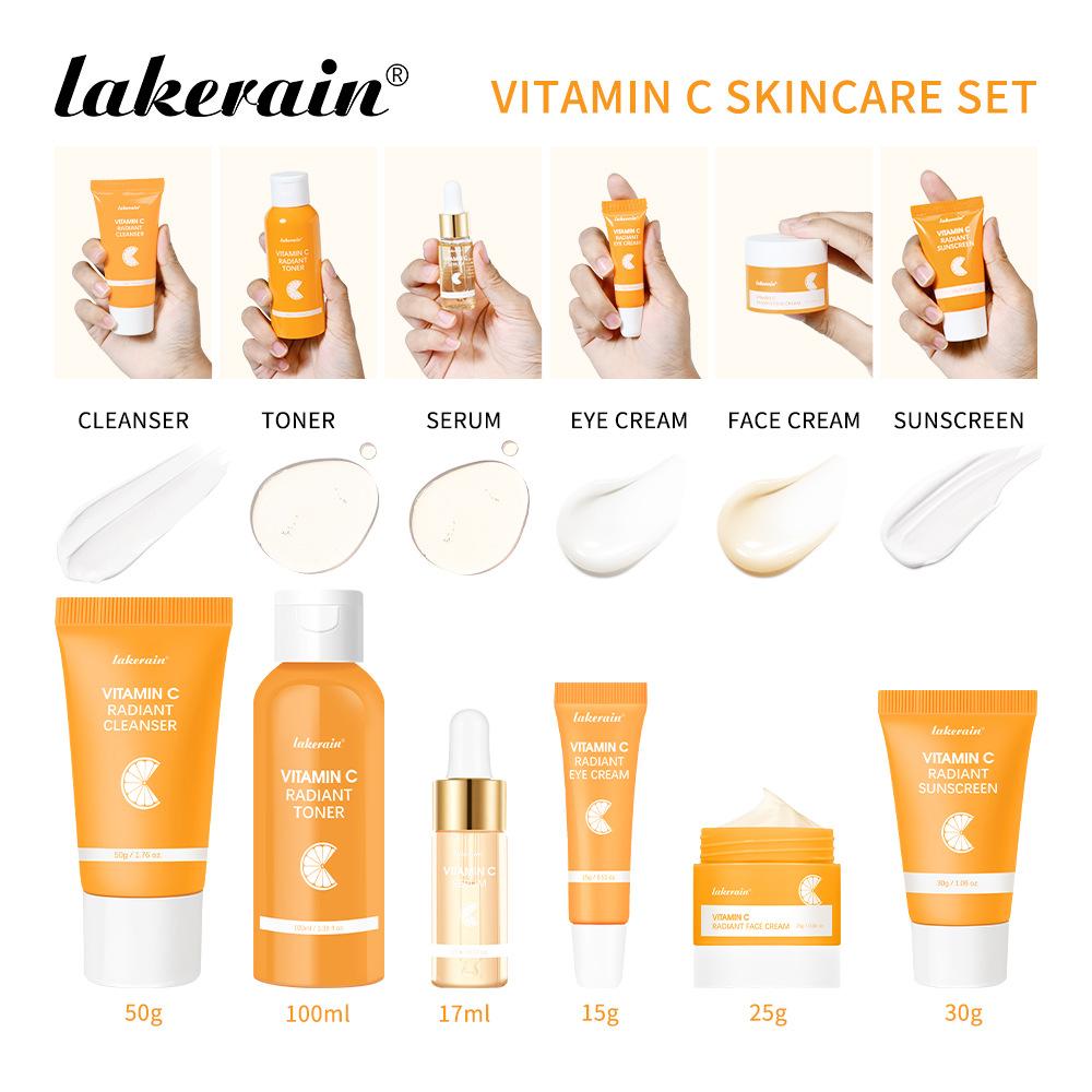 Vitamin C Enriched Skin Care Set - Combat Pigmentation & Fine Lines with Complete Routine Smooth Wrinkles, and Nurture Your Skin