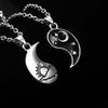 2 Pieces Yin Yang Pendant Necklace for Men Women Tai for Chi Stitching Necklace for Sun Moon Couples Matching Necklaces