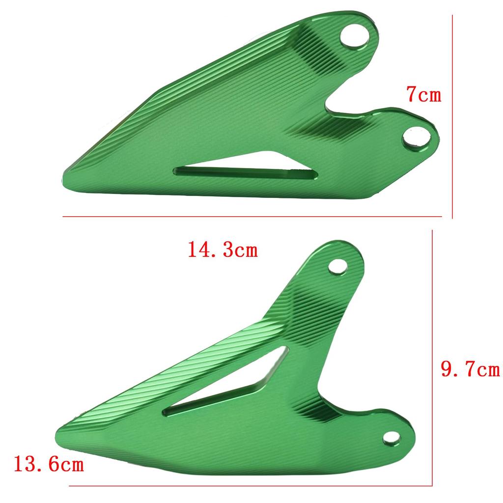 Hruizq Ayak Pegi Topuk Plakası Koruyucuları Kawasaki Ninja 400 Z400 için (2018-2023), Ninja 250 Z250 (2019-2023), Z e-1 Ninja e-1 (2024) (Yeşil)