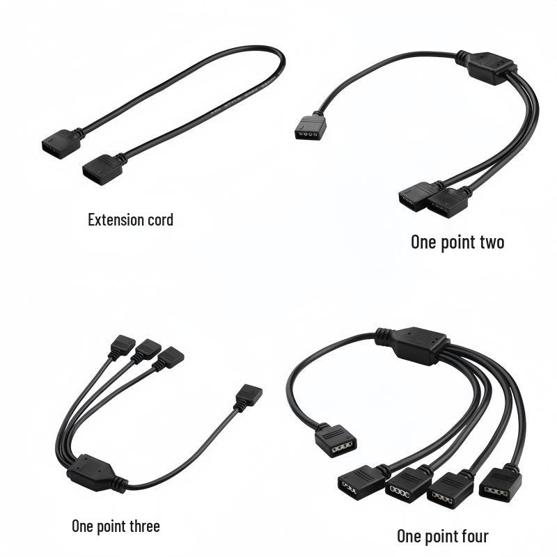 RGB LED Strip Controller Extension & Splitter, 4-Pin Multi-Head Adapter, 30CM-5M