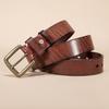 Retro Copper Buckle Handmade First Layer Cowhide Belt Men's Belt Leather Casual Pants Belt