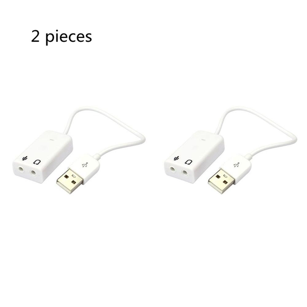 2x External USB Sound Adapter 7.1 Channel Audio Sound Card Adapter For PC Laptop