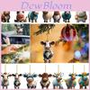 Cute Cartoon Cow Acrylic Car Hanging Decoration For Christmas Tree Birthday Gift