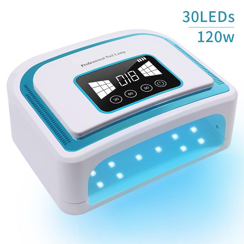 

Светодиодная лампа для ногтей УФ-сушка для ногтей гель-лак для маникюра 120 Вт легкие сушилки беспроводные аккумуляторные us синий