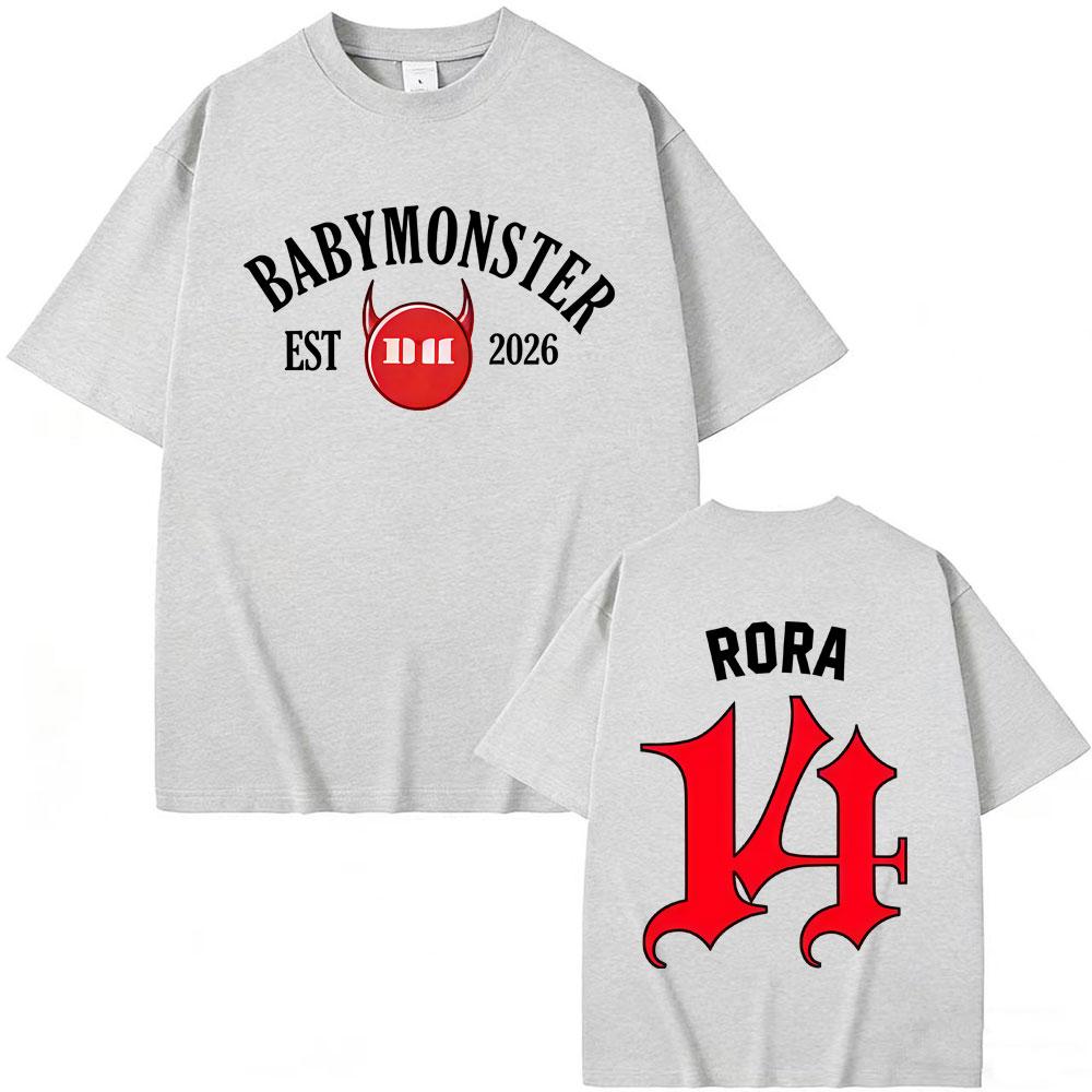 Hot Kpop Band Babymonster Ahyeon Asa Rami Rora Ruka Pharita Chiquita Tshirt Unisex Women Korean Fashion Trend Short Sleeve T Shirt