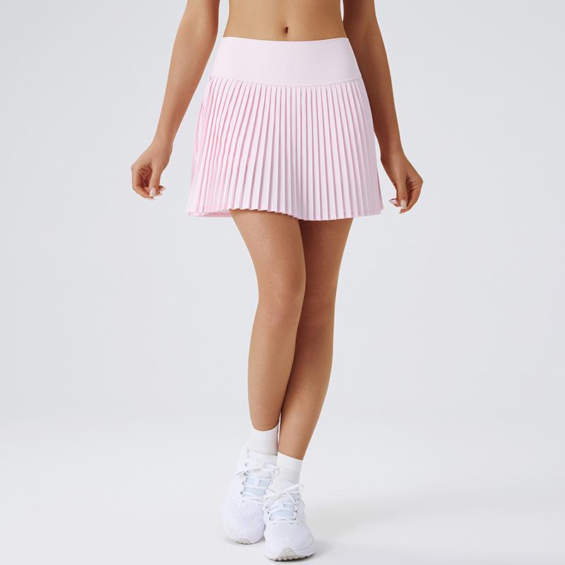Casual stretch high waist fashion sports skirt quick-drying double-layer pleated skirt fitness yoga tennis suit