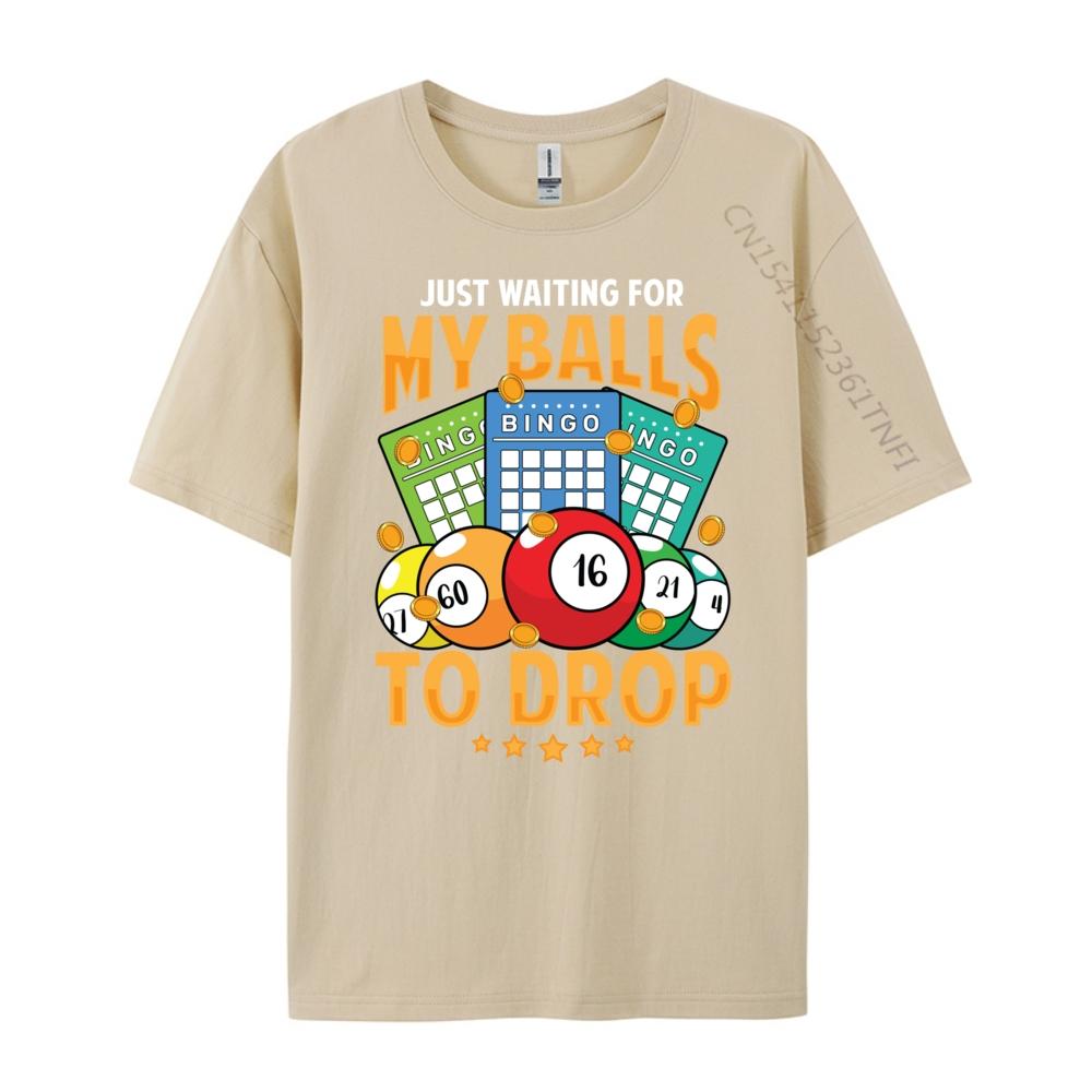 Waiting For My Balls To Drop Bingo Player Grandma Mens Graphic Tshirts Funny T Shirts Cool Fashion Tees