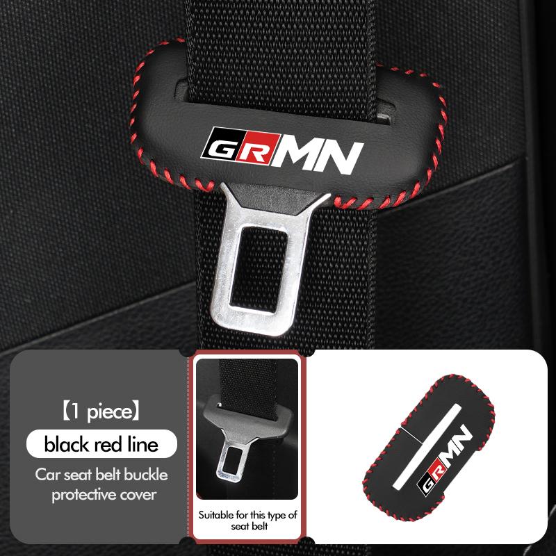 

For Toyota Car Seat Belt Buckle Cover Leather Protector Anti-collision Case GR MN Hilux Aygo TDR Yaris Corolla Rav4 GR Auris