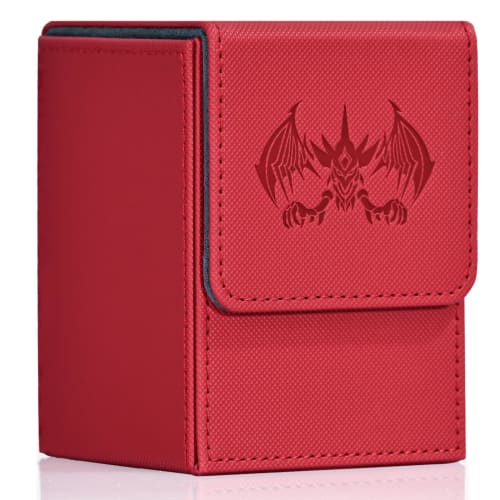 

UAONO Deck Case, Trading Card Case for Yu-Gi-Oh! Cards, 100+ Deck Case with 2 Dividers, Compatible with MTG, TCG, and CCG, PU Leather Card Storage Box