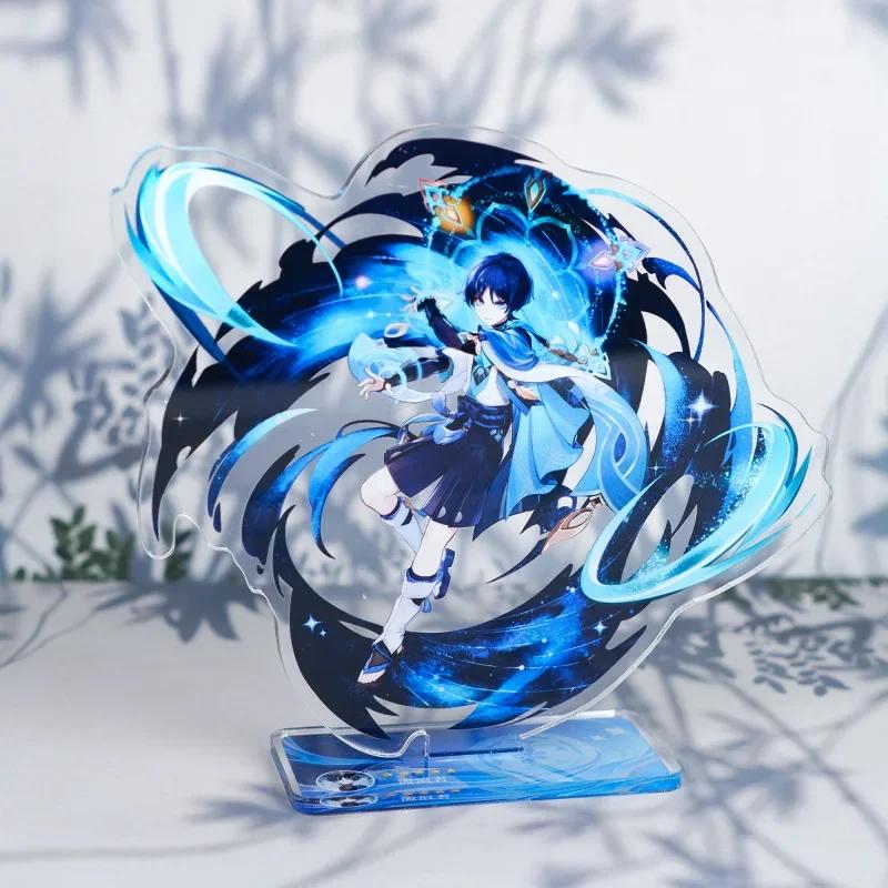 Game Impact New Stand Figure Acrylic Yelan Chevreuse Navia Xiao Cosplay Model Plate Desk Decor Fans Friend Gift