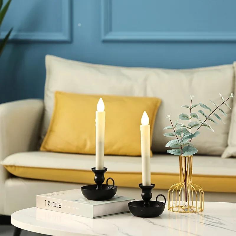 1Pc Iron Candlestick Stand Candle Holder Vintage Retro Style Classic Look Taper Candle Holder For Wedding Decoration Accessories