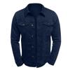 Jeansjacka Casual Enfärgad Lapel Collar Jacka Cardigan Button Cargo Jacket Herr