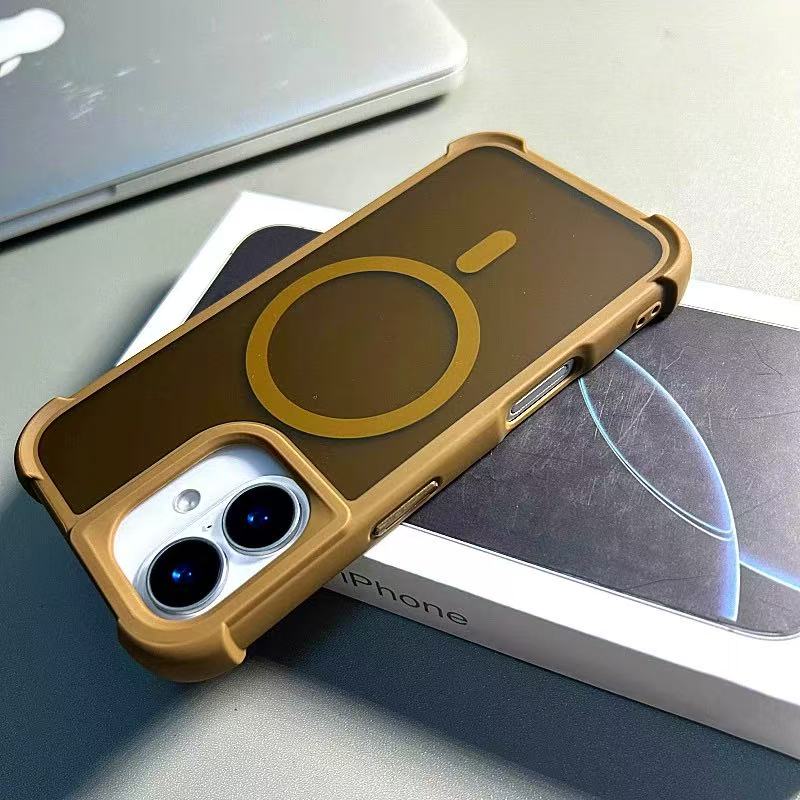 Magnetic Luxury Matte Fall Prevention Armor Shockproof Case For iPhone15 14 13 12 11 16Pro Max Wireless Charge For Magsafe Cover