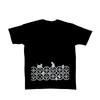 Edoten Men's T-Shirt, 6.8 Oz., Japanese Pattern, Discharge-dyed On Tasteful Slub Fabric, Waist and Chest Pattern, Shippo Cat, Black, Size M