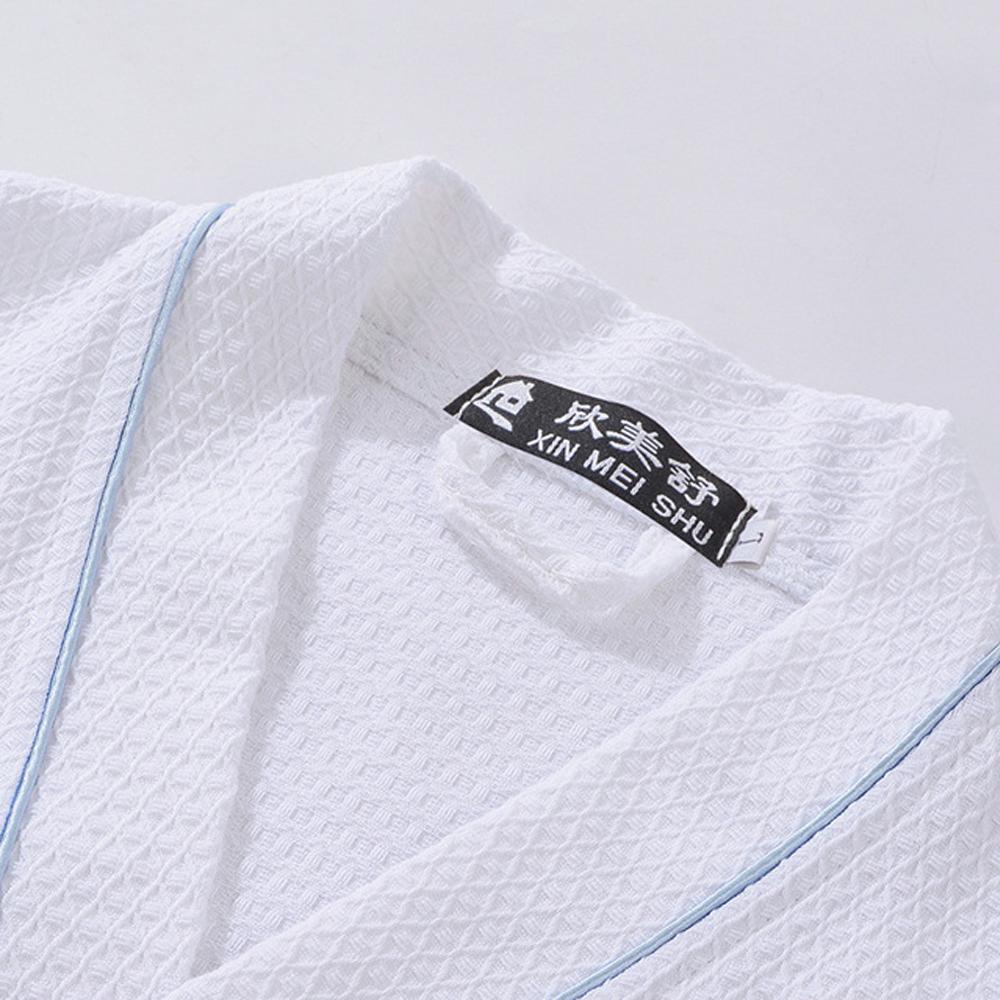 100% Cotton Waffle Bathrobe Men Women Sleepwear Couple Spring Summer Long Bride Bathrobe Sleep Lounge Robe Kimono Nightwear Gown