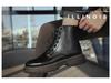 2025 British Style Leather High-Top Martin Boots with Side Zipper for Autumn/Winter