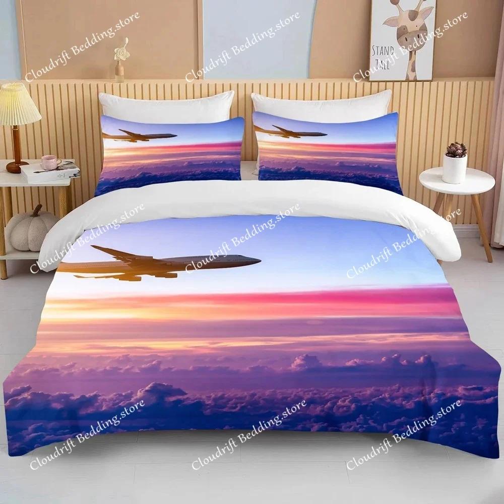 fashion 3D Printed Airplane Plane Bedding Set Cartoon Duvet Covers With Pillowcases Soft Bedclothes Custom Bed Linen Drop Ship02