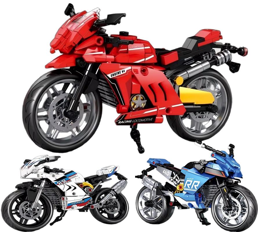 MOC City Technical Motorcycle Moto Car Model Building Blocks Racing Motobike Vehicles Bricks Toys for Kids Teenagers DIY Gifts