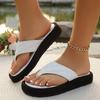 2024 Women's Thick-Soled Toe-Clip Flip-Flops: Plus Size Casual Summer Sandals, European & American Style