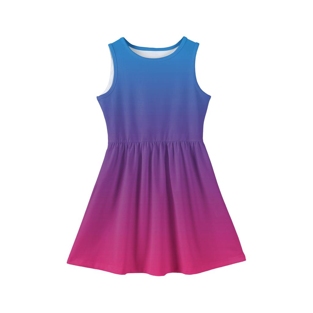 Robe d'été princesse pour filles - Robe avec empiècement débardeur coupe évasée