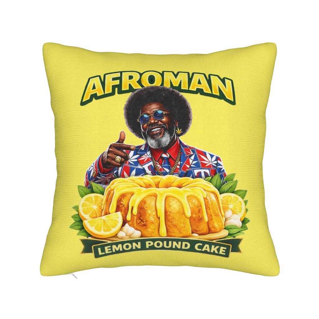 Retro Afroman Lemon Pound Cake Square Pillow Case Polyester Decorative Pillow Awesome Cushion Covers