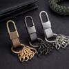 Minimalist Men's  Leather Car Key Ring Durable Car Key Holder Waist Hanging Key Chain  Party Gift