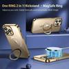 For iPhone 15 Pro Max Magnetic Case Electroplated TPU+PC Kickstand Clear Back Phone Cover