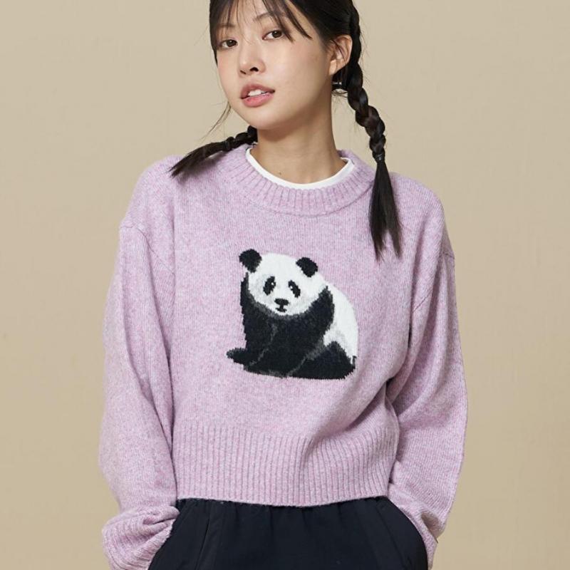 Panda Soft Sweater  Purple  [seohyun Worn]