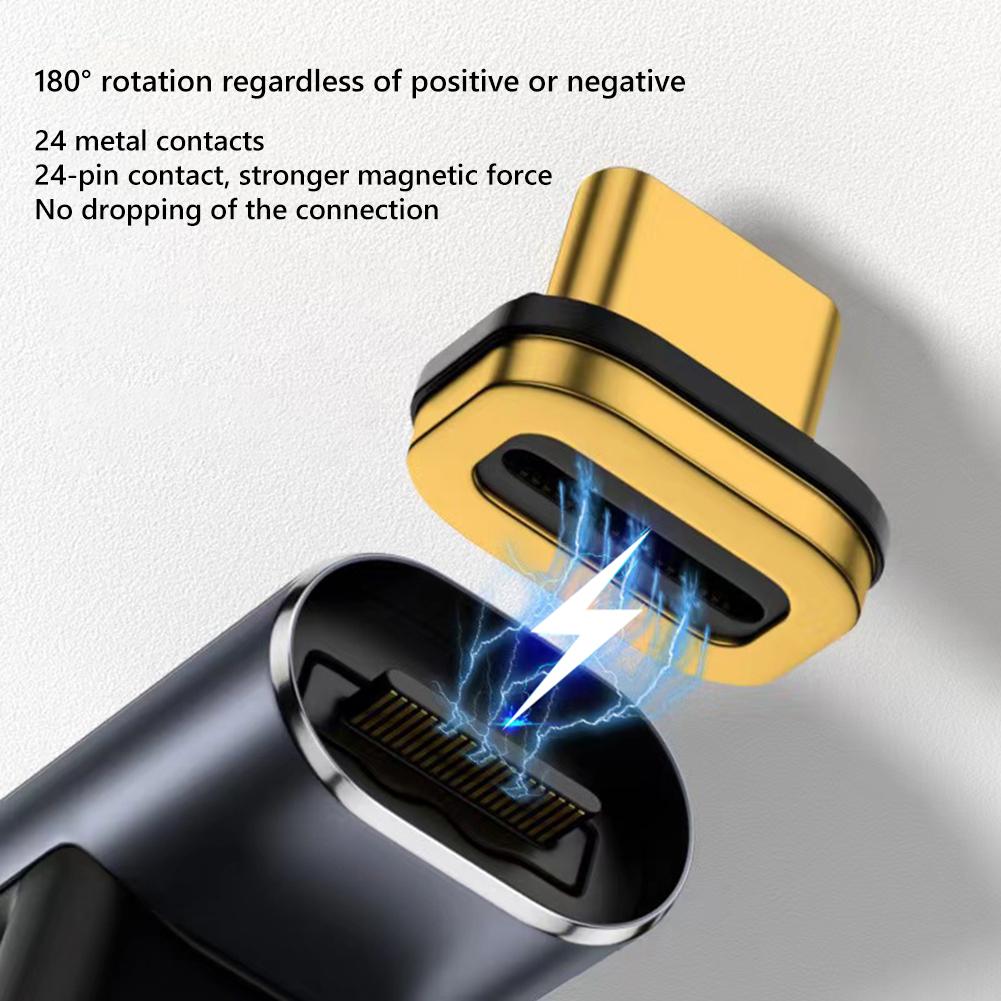 PD 140W Charger Connector 3 in 1 40Gbps Type-C Magnetic Adapter 8K 120Hz Fast Charging Converter Titanium Alloy for Mobile Phone