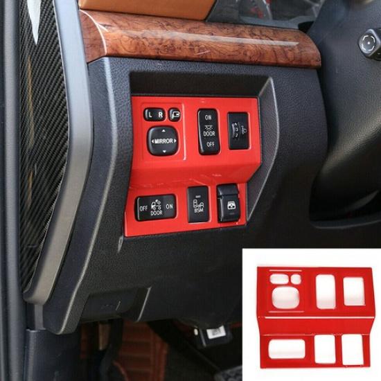 Fits Toyota Tundra 2014- Red ABS Interior Headlight Switch Button Cover Trim