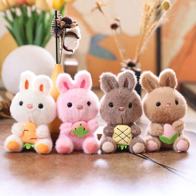 Animal Plush Bunny Charm With Super Soft Short Plush For Kids Gift And Accessories