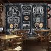 Tapet Tablă Neagră Pictată Manual Retro 3D Decor Perete Fundal Cafenea Restaurant Tapet