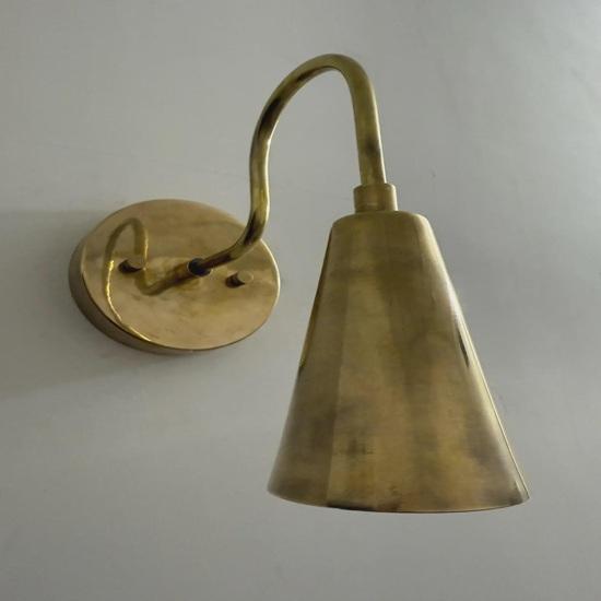 Mid-Century Modern Brass Wall Sconce Handmade Cone Light Fixture Gift for Diwali, New Year, Wedding, Home, Office Decor