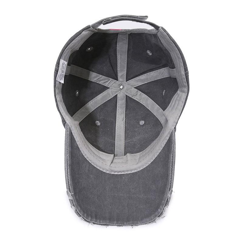 Hat Old Washed Ripped Female Cap Double B Printed Letter Visor Men's Baseball Cap