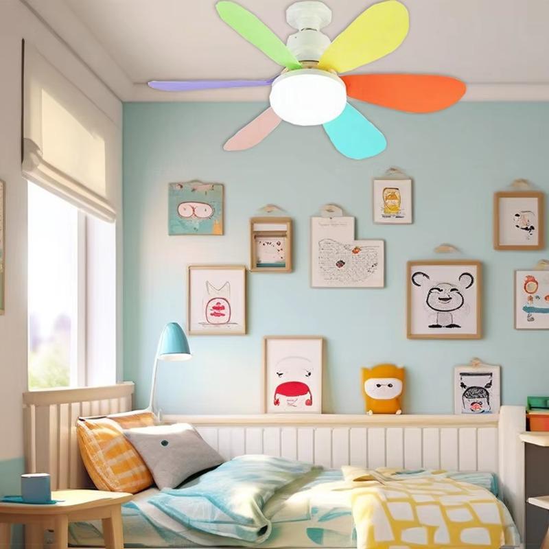 LED Modern Fan Lights30W 52CM Three Gear Adjustable Ceiling Fan For children's room Bedroom Hotel Restaurant Indoor Luminarie