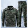 Cotton Stretch Workwear Set Men Long Sleeve Shirt Pants Military Style Tactical Uniform Outdoor Labor