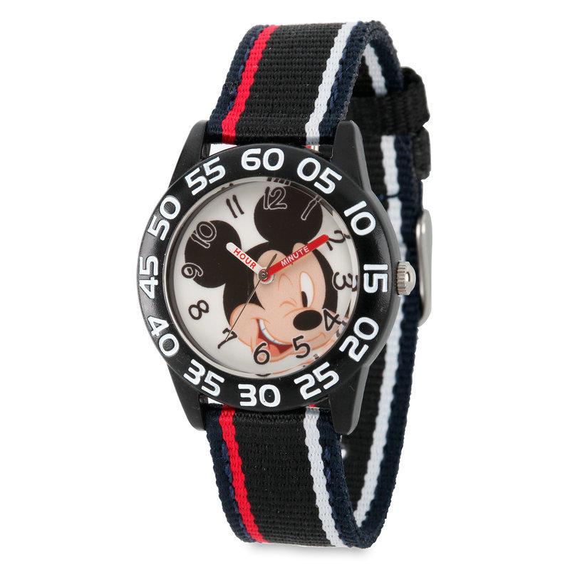 Disney official product Mickey Mouse striped time teacher watch kids.
