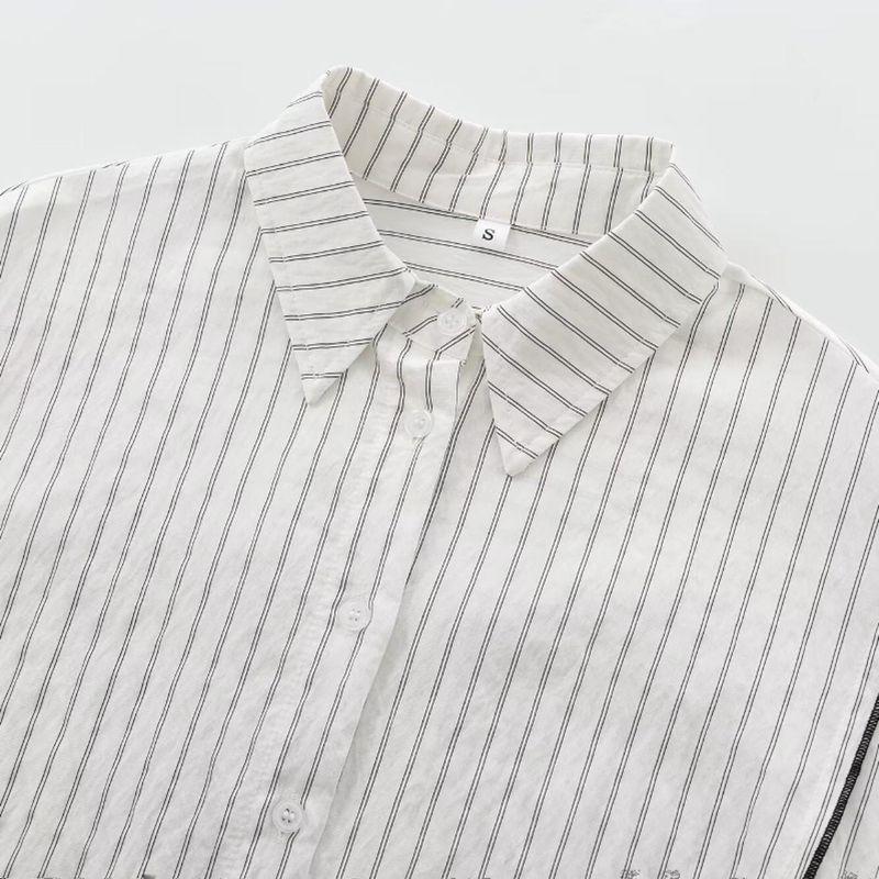 Kaslead New Arrival Women's Fashion Style Stylish Simple and Versatile Multi-Purpose Stripes Shirt 9479266