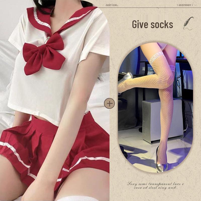 Japanese Schoolgirl Role Play Pleated Mini Skirt Lingerie Set