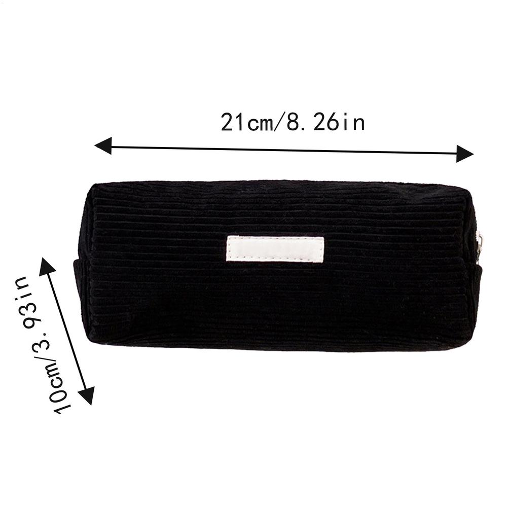 Corduroy Pencil Case  Large Capacity Stationery Pen Storage Pouch Portable Zipper Pencil Organizer Box for Elementary School